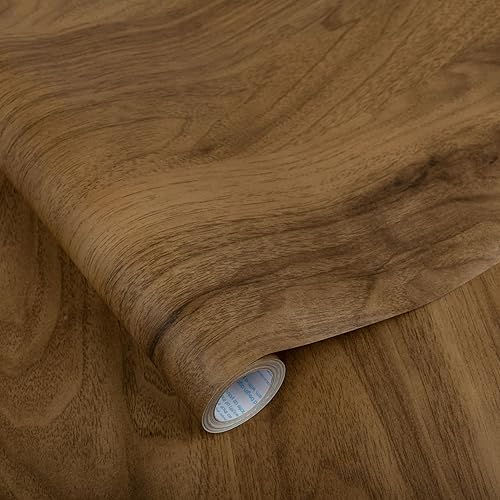 Miniatura 67 de LXCREAT Papel de contacto de bloque de carnicero de madera sintética, papel tapiz Shiplap para despegar y pegar, tablones de madera para paredes