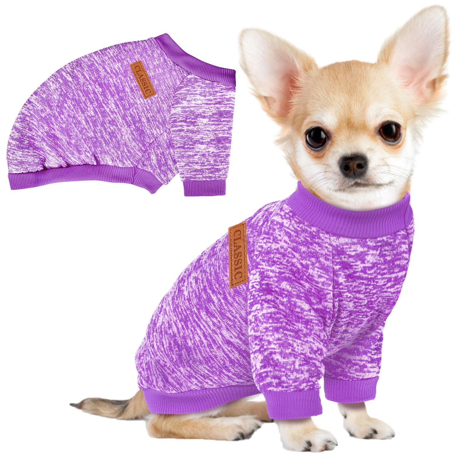 Photo 1 of 1 Pc Dog Sweaters for Small Dogs Girl Boy Winter Fleece Clothes Warm Soft Dog Sweatshirt Outfit for Dogs Cats Pet Apparel