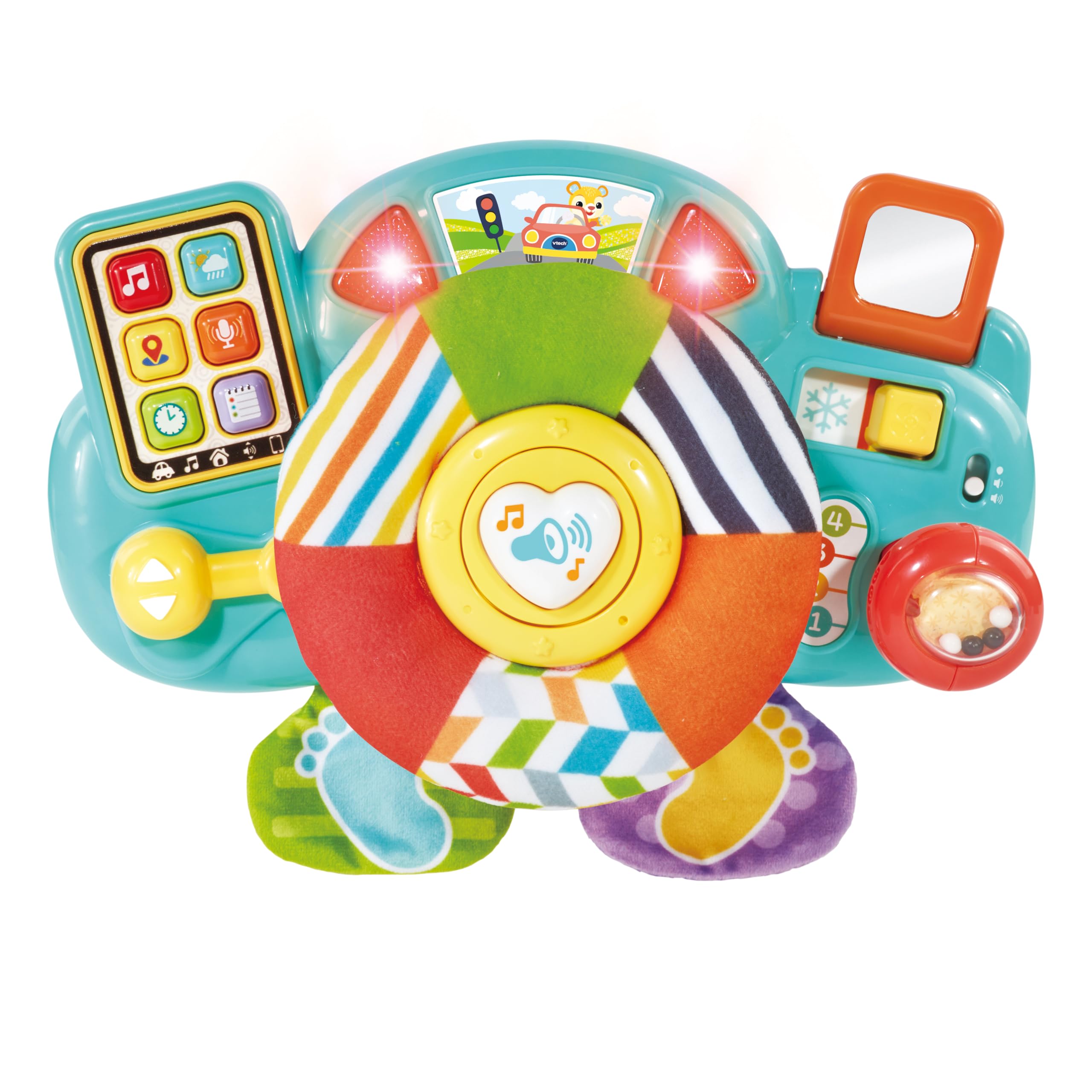 VTech - Baby volante Juegos y actividades, Colgante para cochecitos, Silla de paseo, Juguete para el carrito, Regalo bebés +6 meses, Volante interactivo, Contenido en español