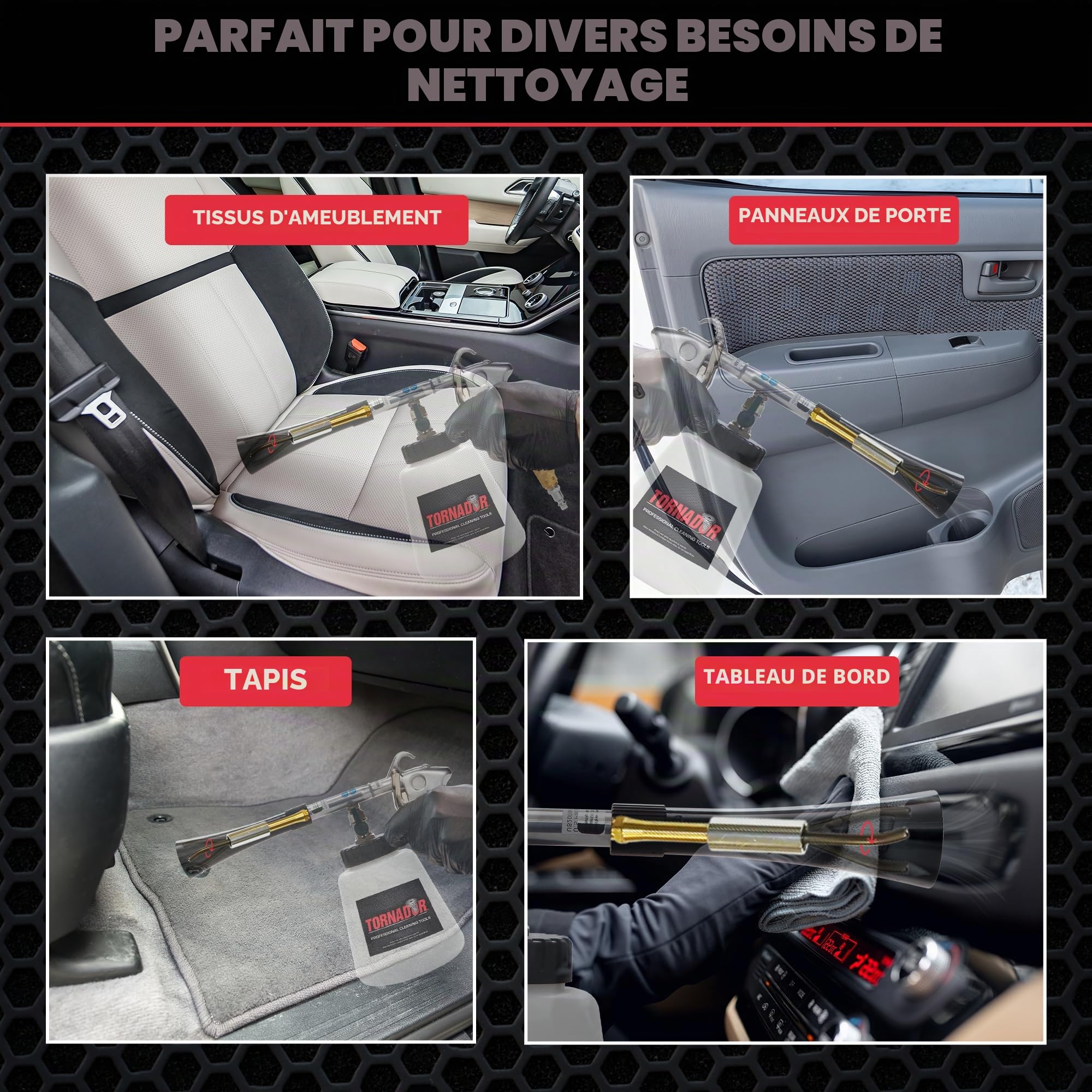 Tornador TB-200RS Kit de rotation pour Z-020 Noir | Tube lesté OEM avec tige rotative | Augmente la puissance de nettoyage | Installation rapide | Parfait pour les tissus d'ameublement de voiture, les