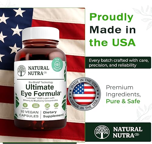 Miniatura 8 de Natural Nutra Vitaminas Ultimate Eye Health con Lutemax 2020, suplemento para lentes y retina, mejora la visión día y nocturna, mácula saludable,