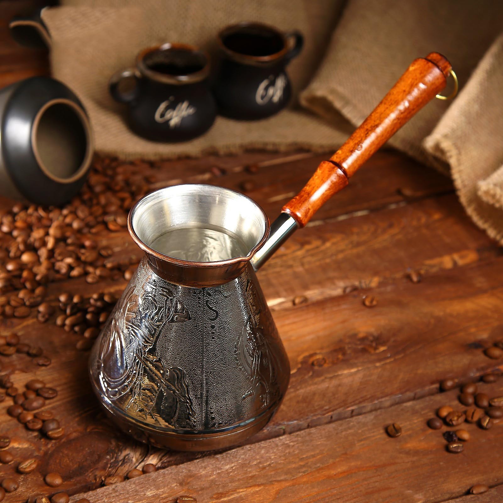 Amazon.com | 25 Oz Copper Turkish Greek Arabic Engraved Coffee Pot