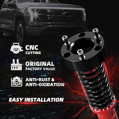 Miniatura 3 de Kit de elevación de nivelación para Ford F150 2004-2020 2WD4WD, MIDOU AUTO Kit de elevación de nivelación completo delantero y trasero de 3 pulgadas