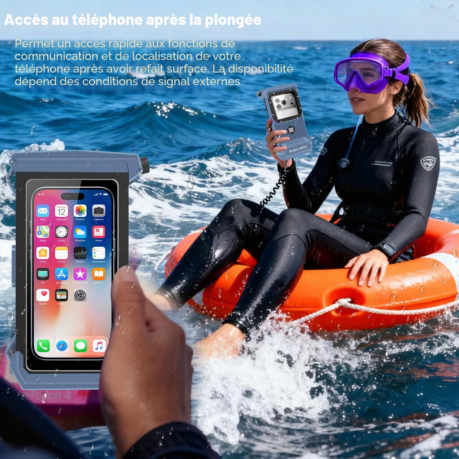 Étui de téléphone de plongée de 30 m, boîtier sous-marin à écran tactile complet pour iPhone 17/16/15/14/13/12 Pro Max et Samsung Galaxy S24/S23/S22/S21, IPX8 Étui étanche pour photo/vidéo (Gen 5