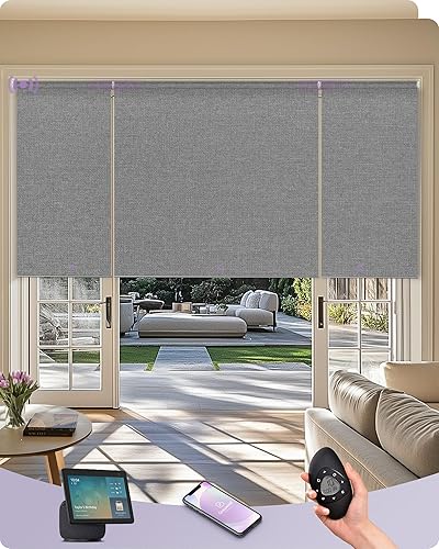 Graywind Persianas enrollables inteligentes compatibles con Alexa Google, persianas motorizadas de tamaño personalizado para ventanas (serie de