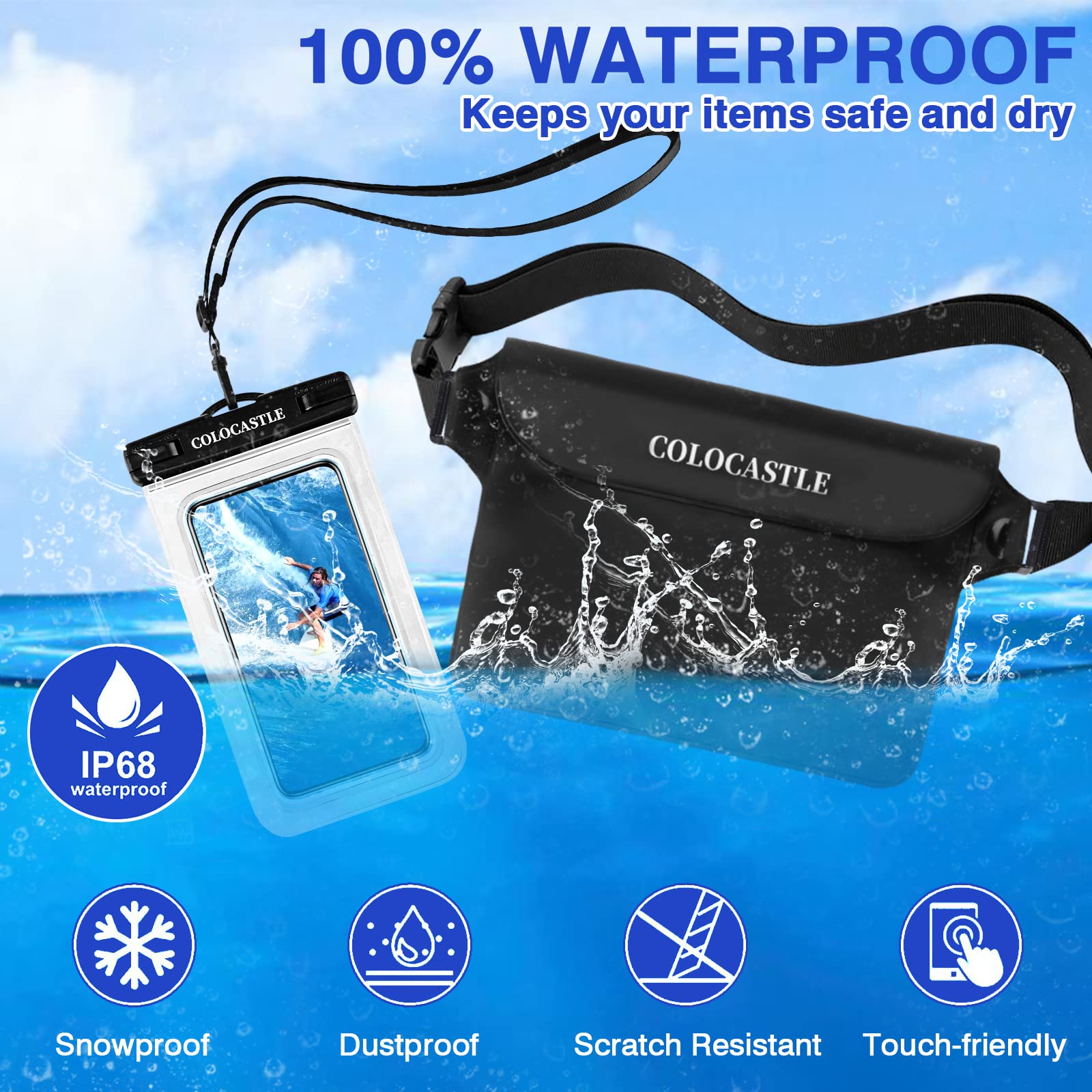 Pochettes Étanches | Étui Étanche Universel Pour Sac Étanche Avec Tour De Cou,Ipx8 Underwater