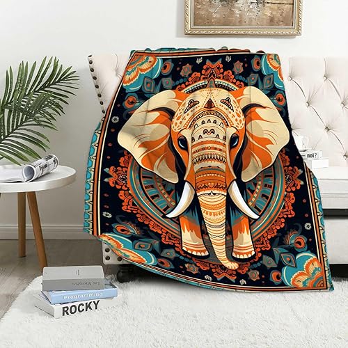 Firmiso Manta súper suave y fina con diseño floral bohemio para sofá, manta suave y acogedora, regalo para todas las estaciones para mujeres,