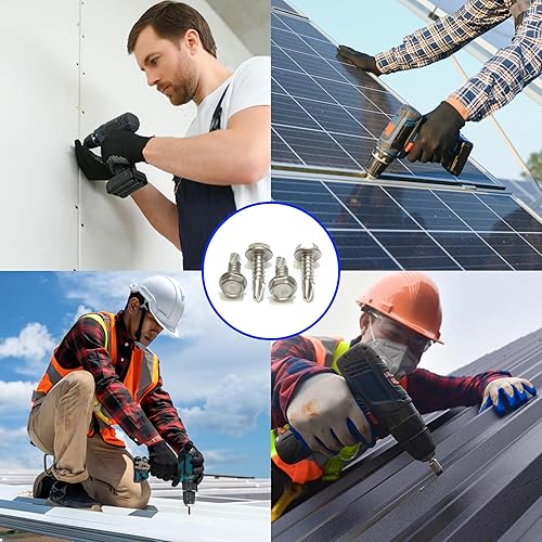 Miniatura 11 de Tornillos autoperforantes de cabeza hexagonal de acero inoxidable, tornillos autotaladradores, elegir tamaño y cantidad., #10