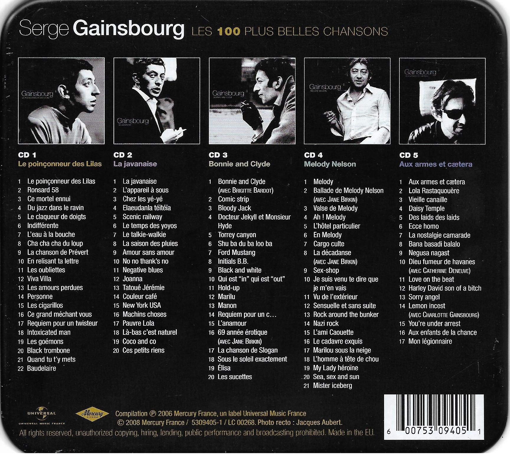 Les 100 Plus Belles Chansons : Serge Gainsbourg (Coffret