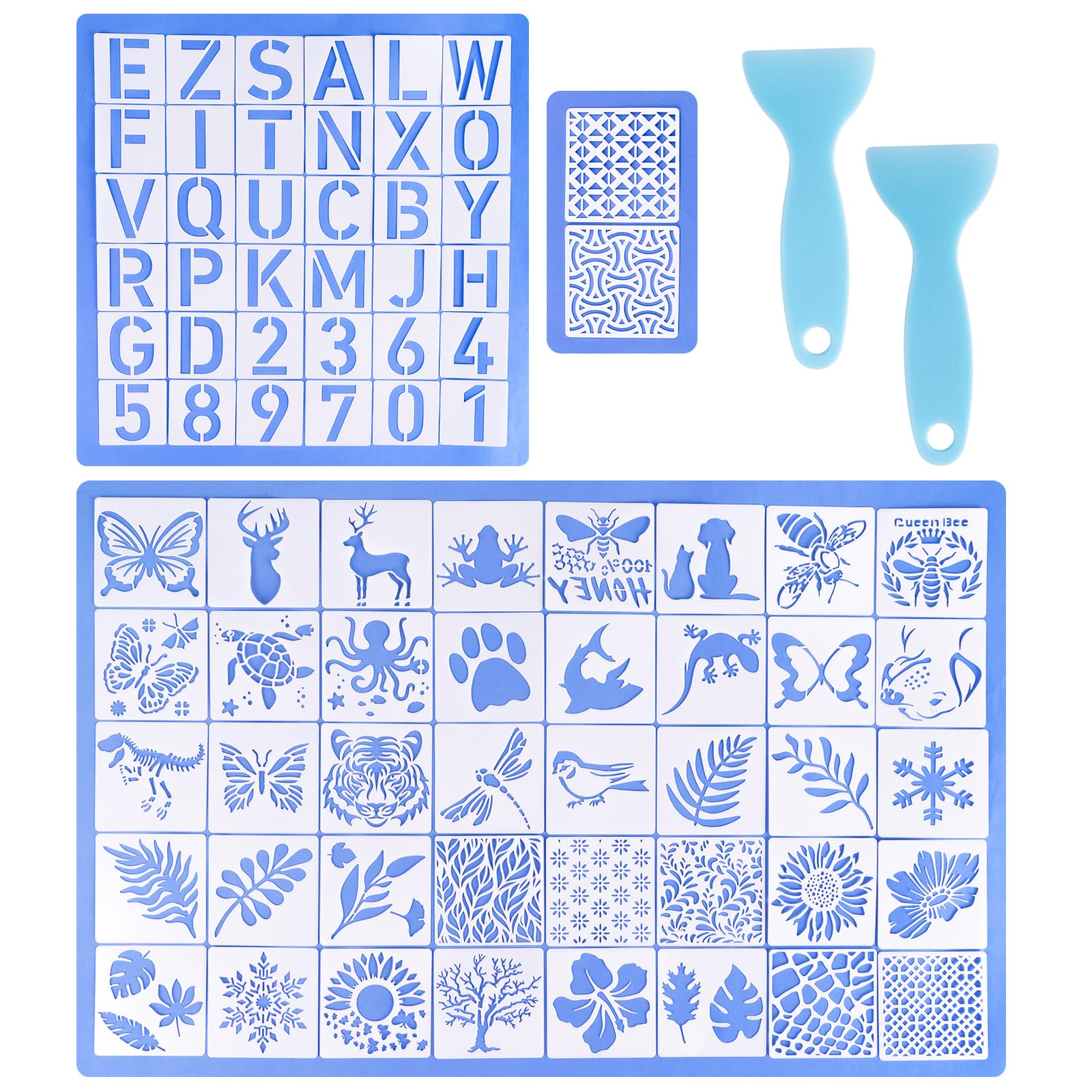 Amazon.com: LET’S Resin Stencils for Resin,78 Packs 2 Inch Alphabet ...