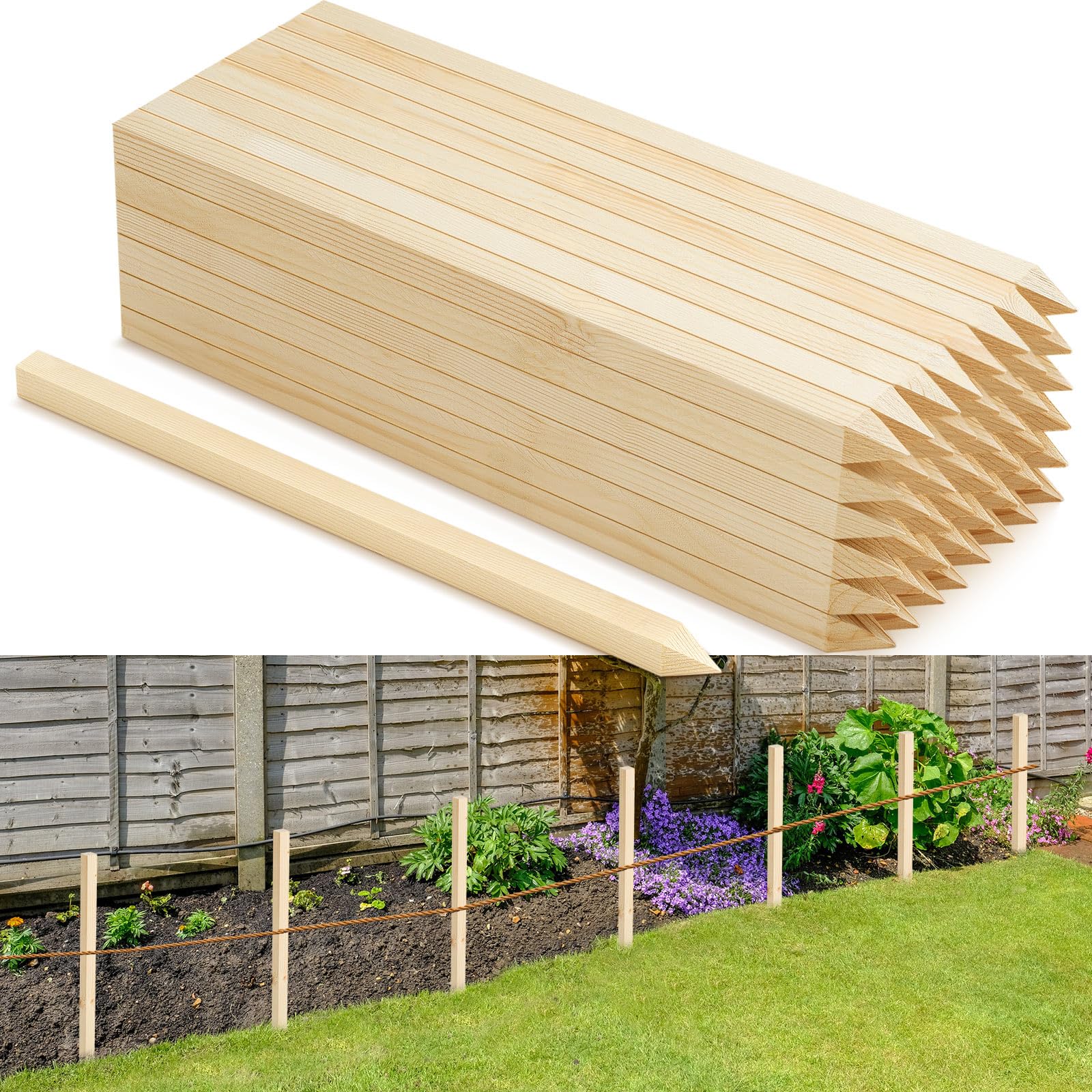 Colingmill 48 Pieces Wooden Garden Stakes