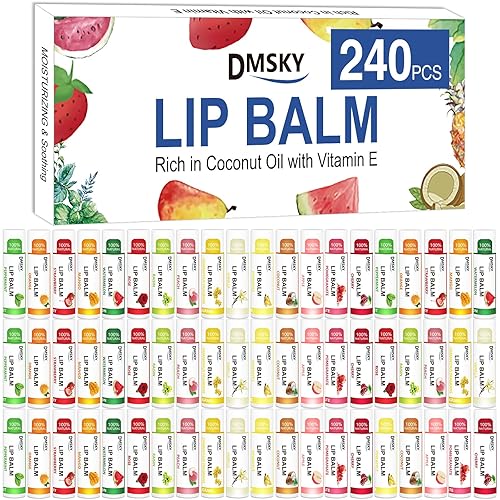Miniatura 18 de DMSKY Paquete de 12 bálsamos labiales, bálsamo labial natural a granel con vitamina E y aceite de coco, bálsamo labial hidratante para labios