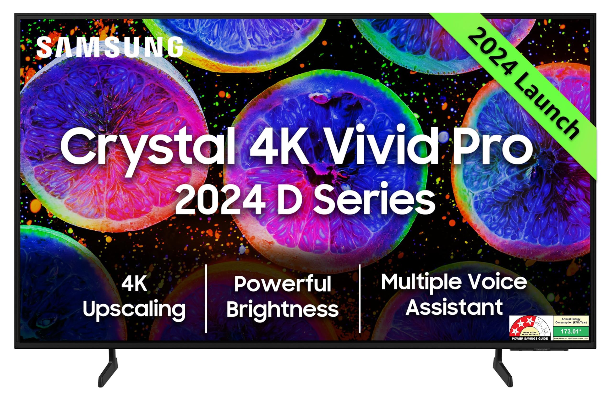 Samsung 138 cm (55 inches) D Series Brighter Crystal 4K Vivid Pro Ultra HD Smart LED TV UA55DUE77AKLXL (Black)