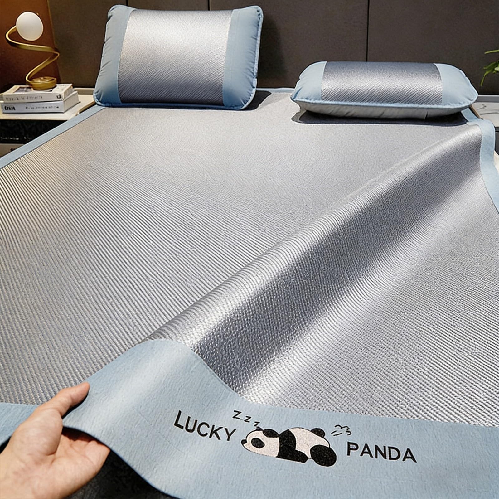 UZAMIRLEX Bamboo Cooling Mattress, Foldable Cooling Bed Mat Set, Ice Silk Breathable, 2-Pack, Multicolor, Multiple Sizes(Blue3,180 * 200cm/70.8 * 78.7in)