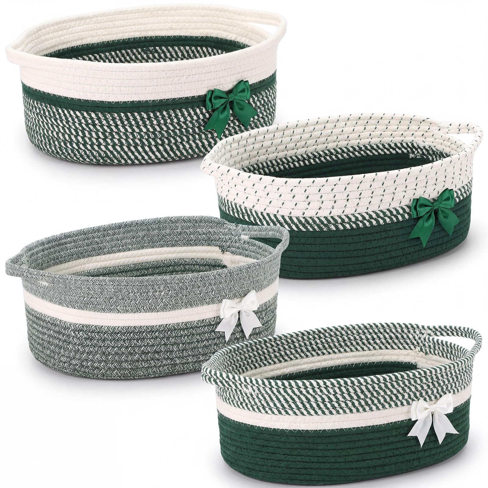 Colingmill Lot de 4 paniers cadeaux tissés vides avec poignée