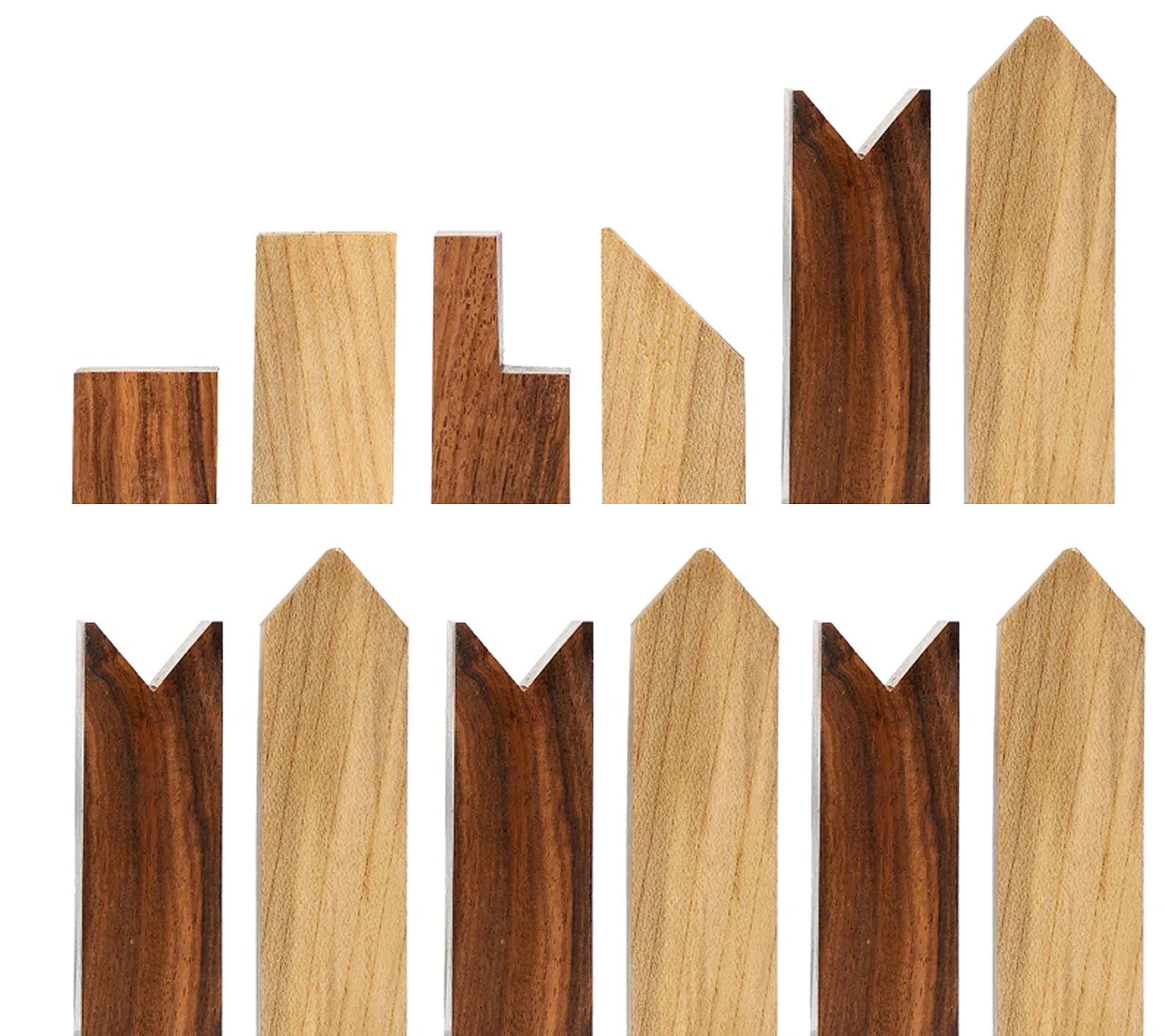 Combo di 1966 Lanier Graham riprodotti pezzi scacchi minimalisti in legno di Sheesham Boxwood - Re da 7,1 cm con scacchiera in legno - ROOLCHESSMALL
