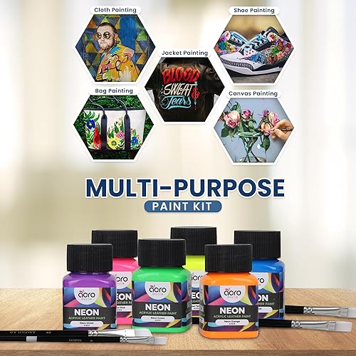 Miniatura 5 de Pintura acrílica para cuero para zapatos, kit de pintura de cuero de 6 colores con 5 pinceles de pintura (desmaquillante y acabado no incluidos),