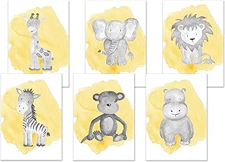 Nursery Prints - Set of Nursery Prints - Nursery Wall Picture - New Baby Print - Jungle Animals Prints - Watercolour Animal Print