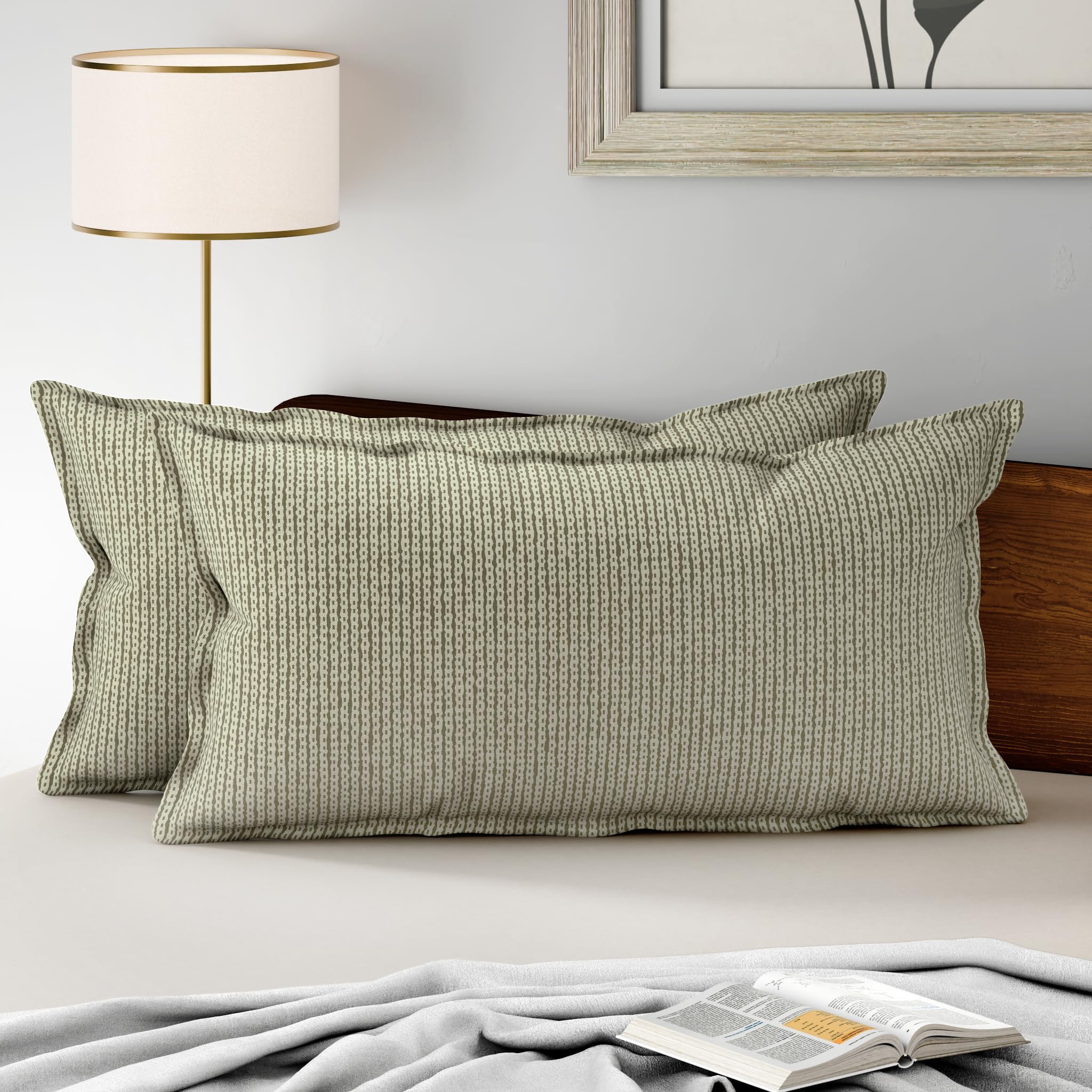Wakefit 100% Cotton Pillow Cover Set of 2 | 200 TC Soft & Breathable Pillow Cases | King Size 19 x 36 Inch | Skin Friendly, Durable & Gentle Machine Washable | Buffey-image-9