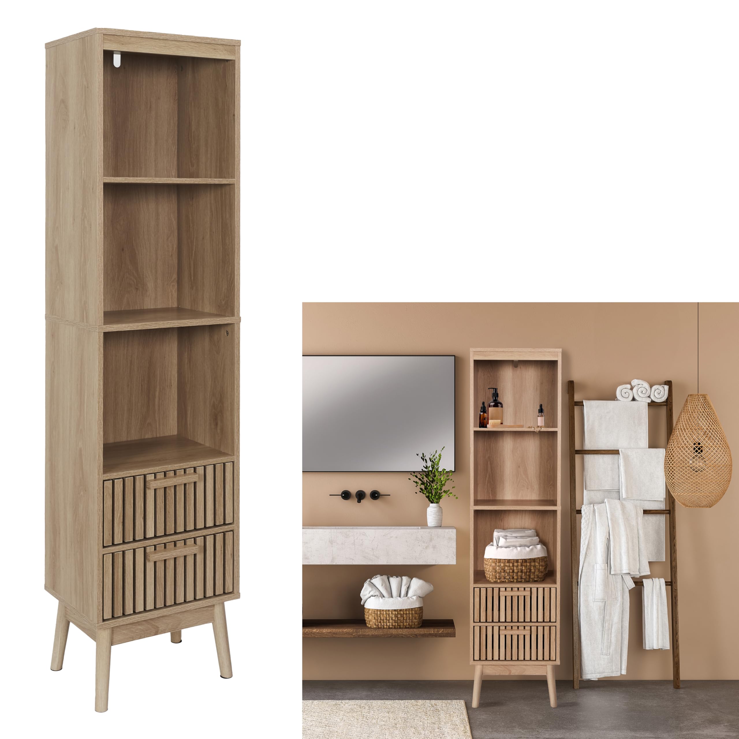 Tv Meubel Leeds Natural Teak 170cm - Mavérus Meubelen