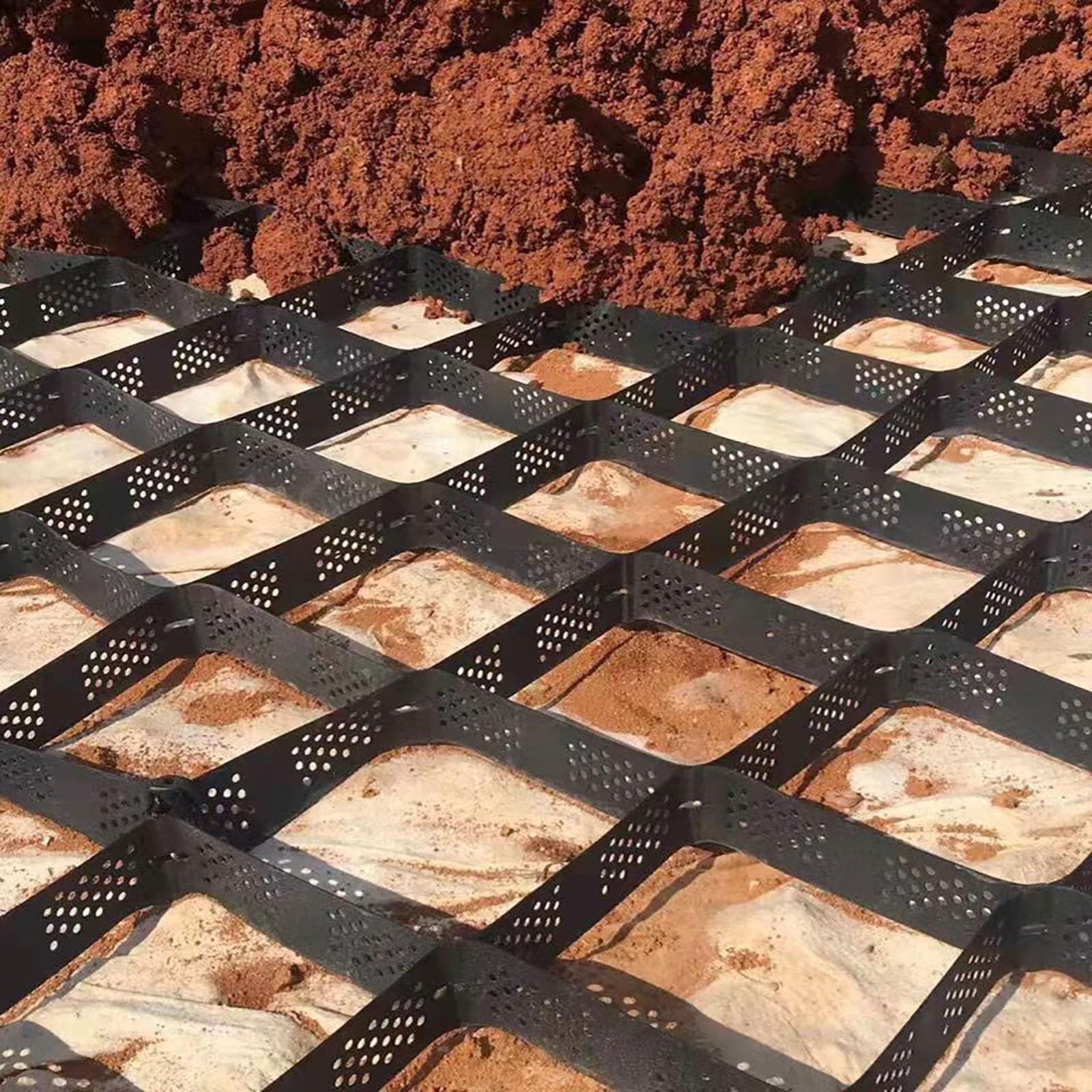 HDPE Paving Stabilizer Ground Grid - Large 10ft x 20ft Gravel Stabilization Pad for Landscaping, Retaining Walls, Slopes, Trails & Pathways, Durable & Heavy-Duty