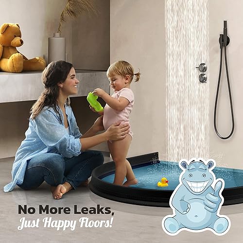 Miniatura 6 de Presa de agua de umbral de ducha de 2 pulgadas de alto y 67 pulgadas, barrera plegable para ducha, barrera de agua para ducha, protección contra