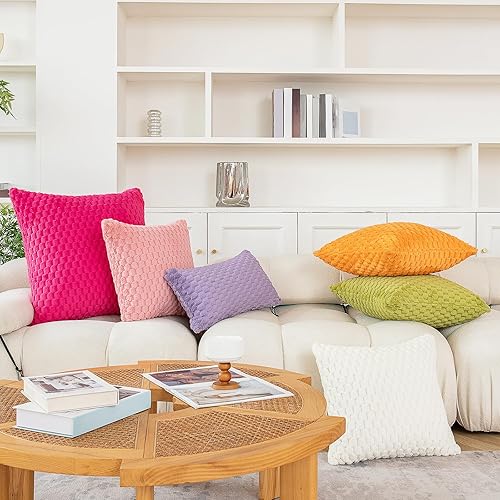 Miniatura 5 de BAOLIZEGAO Juego de 2 fundas de almohada de piel sintética de doble cara de 24 x 24 pulgadas, fundas de almohada decorativas suaves y esponjosas,