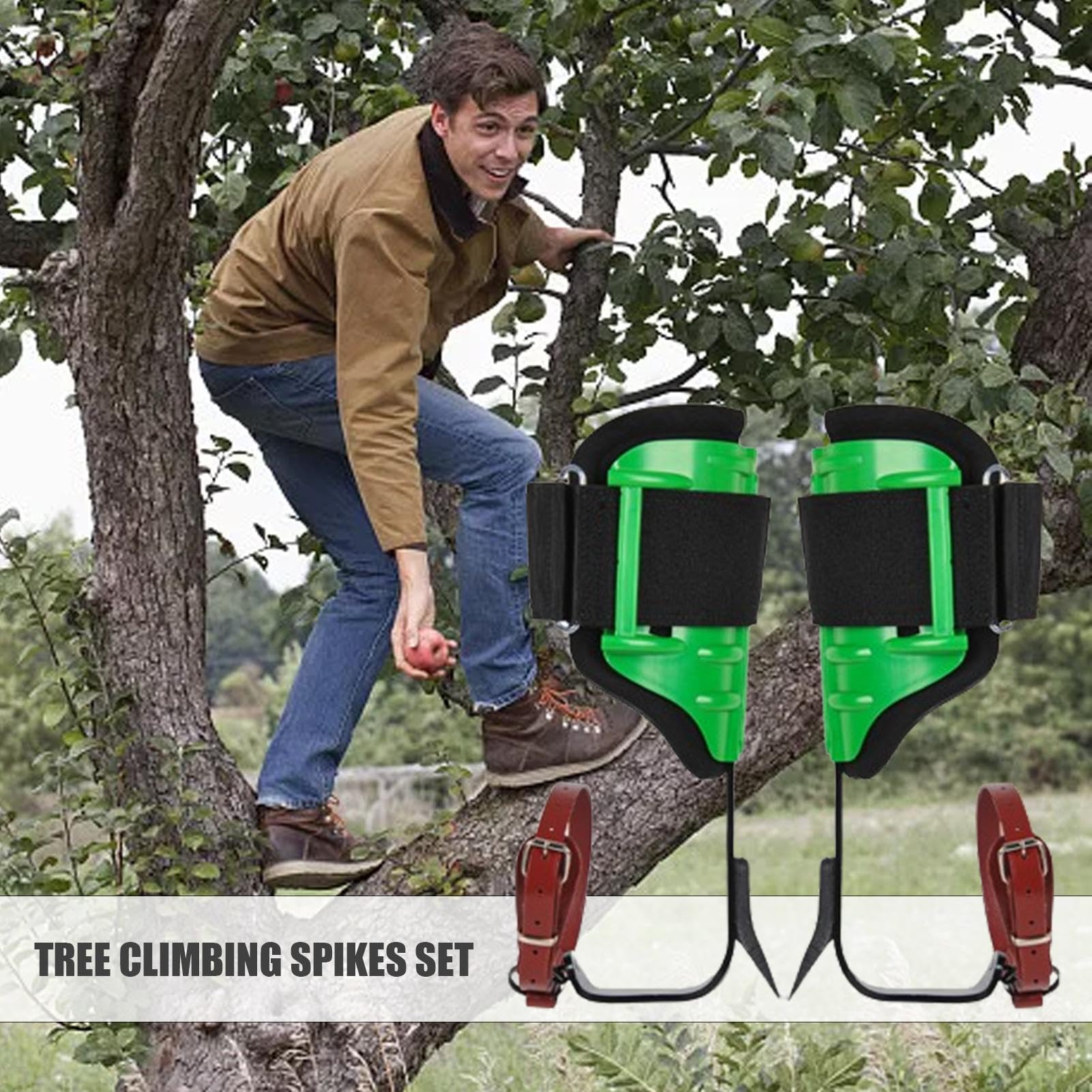 Garfios para trepar árboles: picos ergonómicos para trepar, escalones para árboles de caza | Kit de escalada de árboles lavable y ajustable en altura para jardinería, recolección de frutas y aventuras