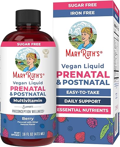 MaryRuth's Vitaminas posnatales y prenatales para mujer, sin azúcar, multivitamínico para mujer para antes de la concepción, embarazo y lactancia,