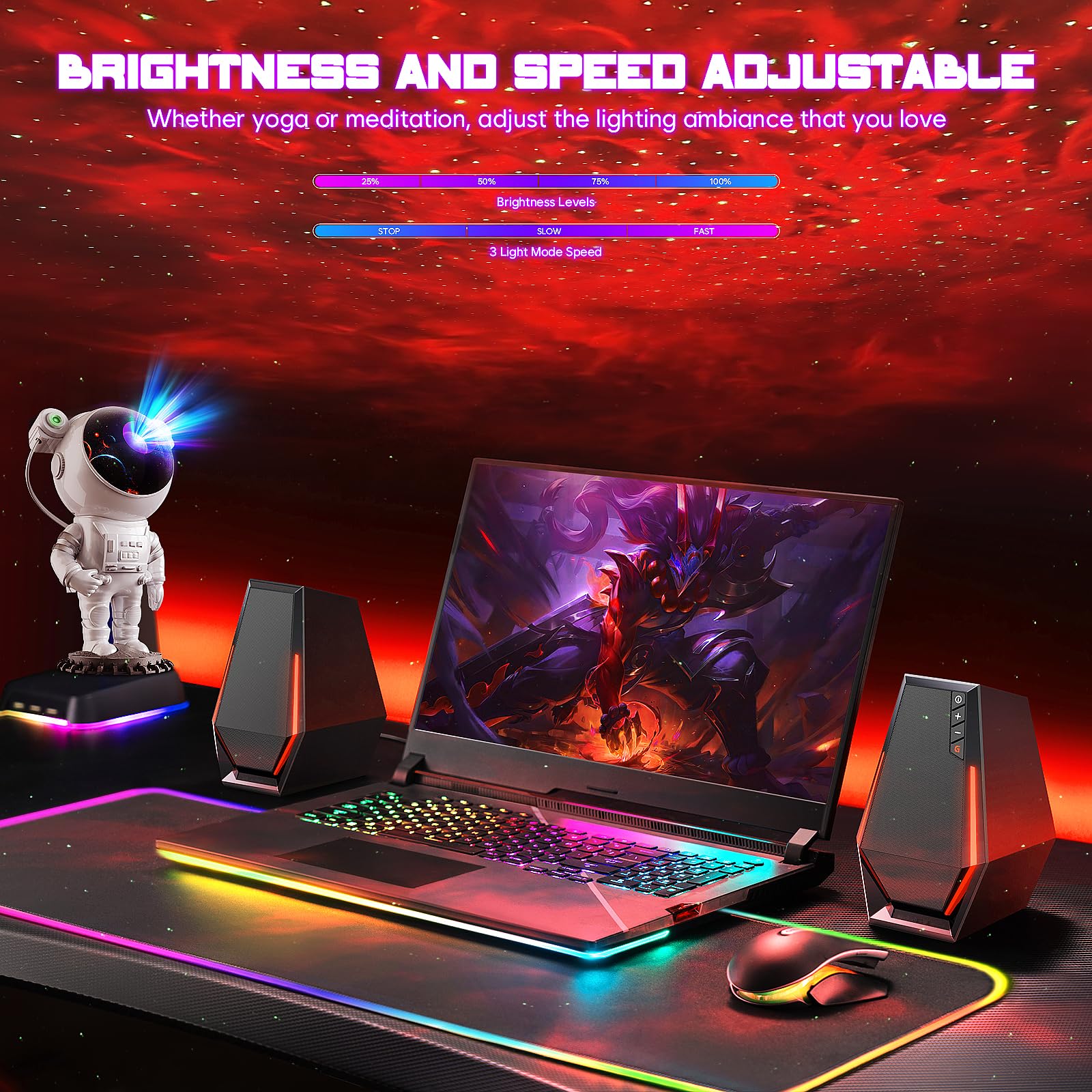 Proiettore Galaxy Astronauta Luce Notturna Cielo Stellato, Proiettore Stellare Astronauti con Nebulosa, Timer e Telecomando, Lampada Stellata per Camera da Letto e Proiettore a Soffitto (Bianco)