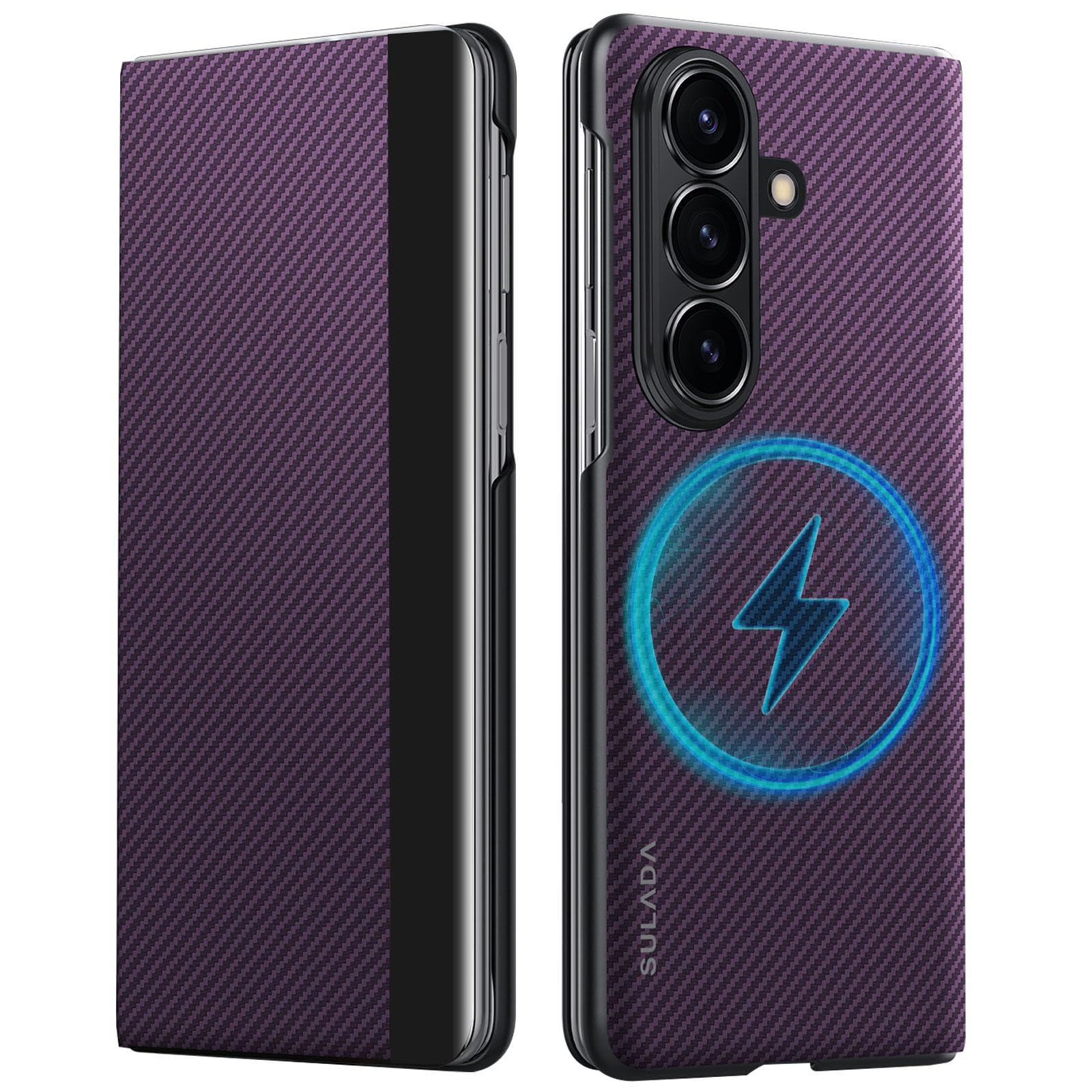 Custodia a portafoglio per Samsung Galaxy Z Fold 8, con anello magnetico nascosto, [compatibile] Custodia a libro in pelle sottile con scomparto per carte di credito integrato, chiusura