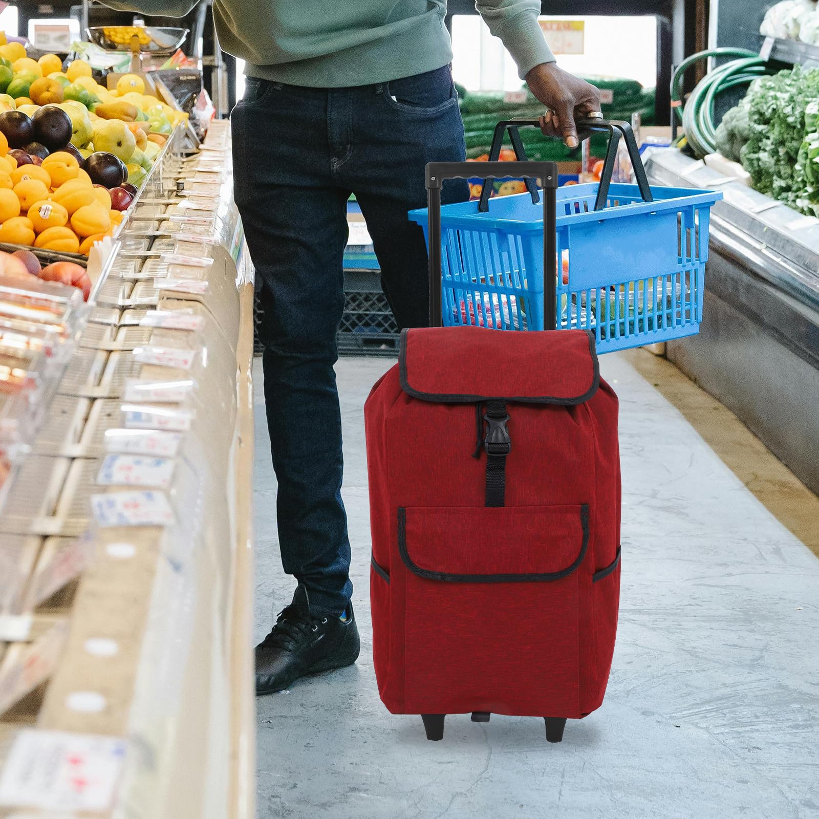 Zerodeko Borsa con Tasche Laterali e Frontali di Ricambio Oxford per Carrello della Spesa Pratica e Compatibile per Ogni Attività Quotidiana e Viaggi