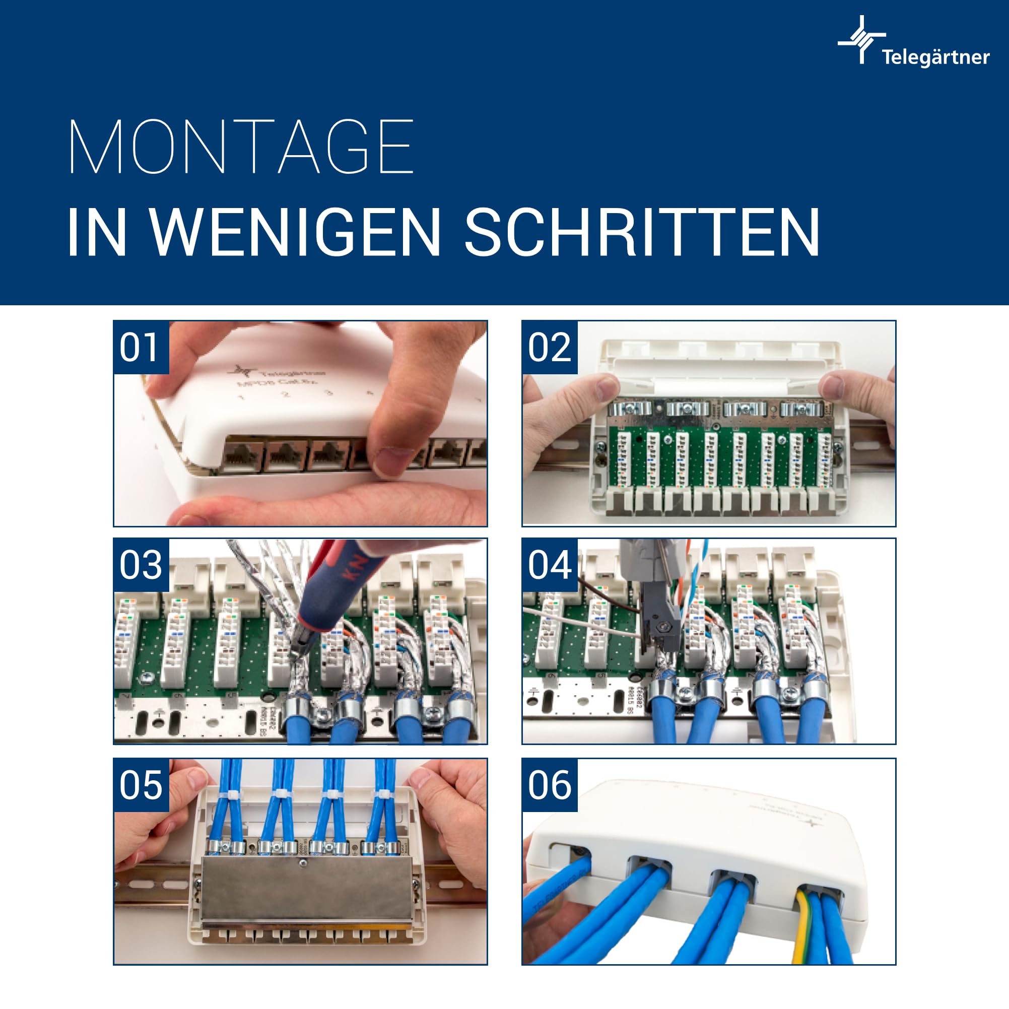 Telegärtner Cat.6 Patch Panel - Hub de Red, Plateado