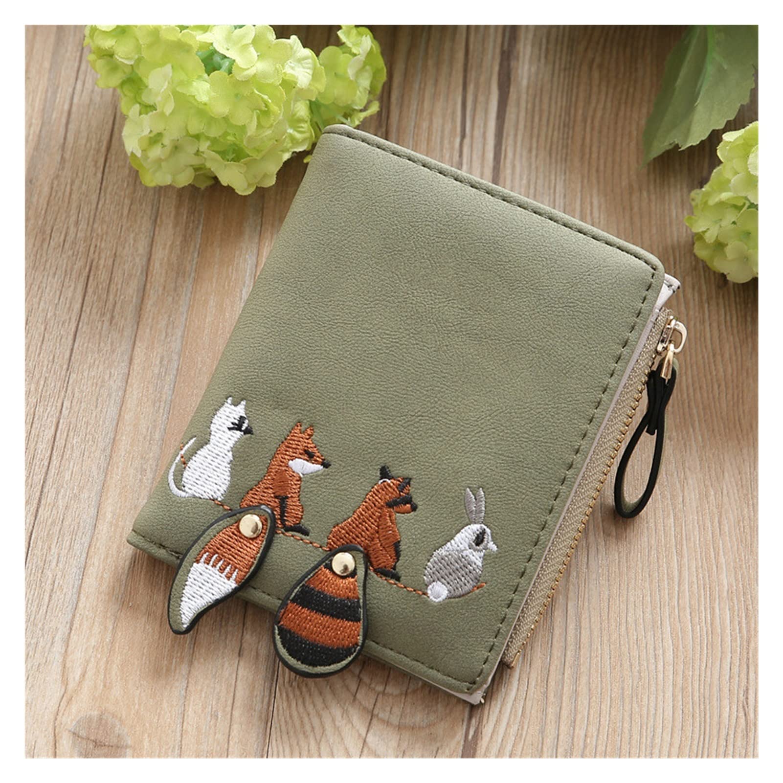 Cartera Pequeña Para Mujer - Con Cremallera, 8 Ranuras Para Tarjetas, Tamaño Compacto