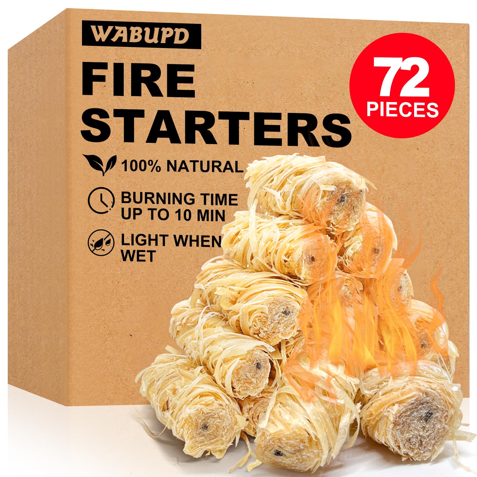 72 PCS Fire Starter, Fire Starter for Campfire, Light Compact Gear
