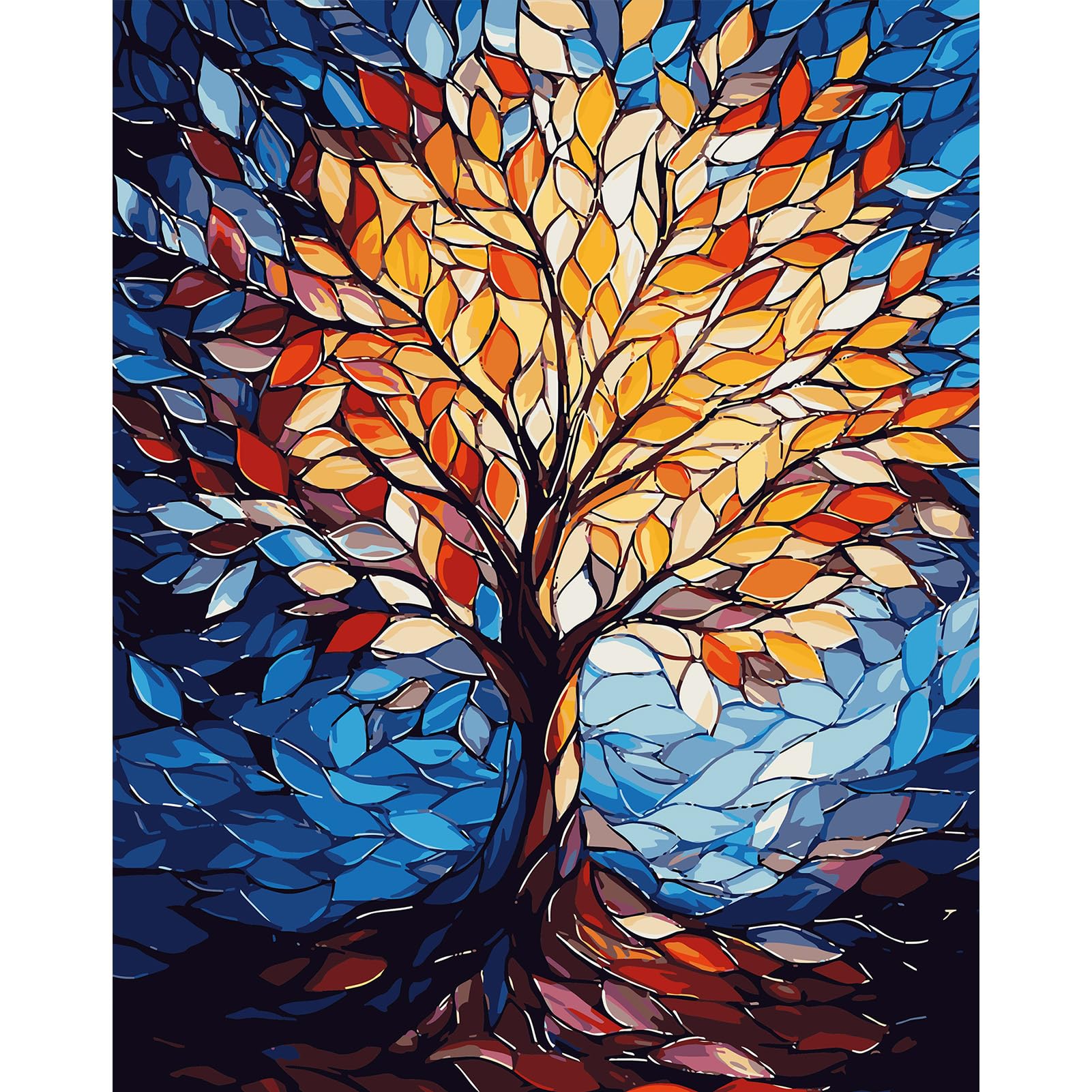 DIPINGERE CON I Numeri Adulti Albero Della Vita Colorato, Pittura A Olio  Kit Pai EUR 12,, image size:1601x1601