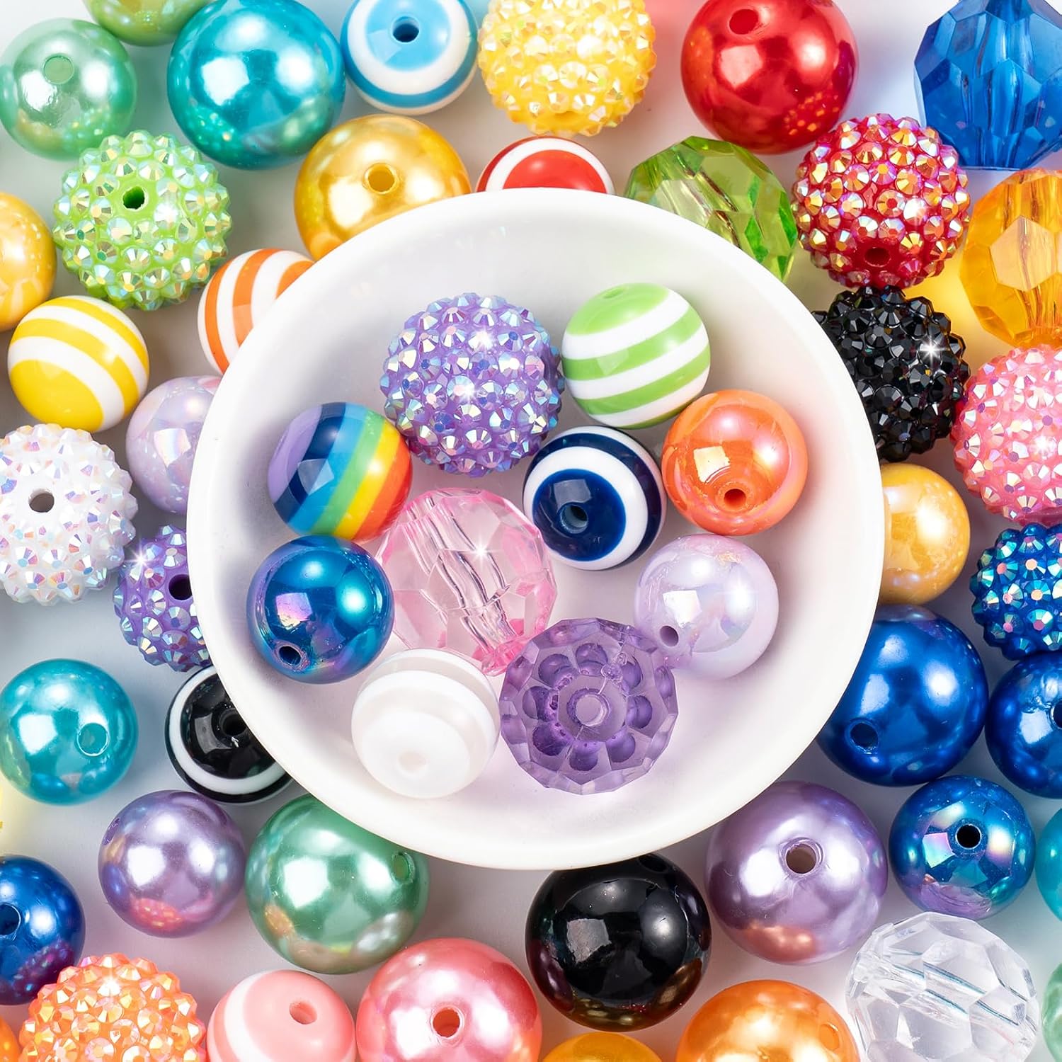 230pcs Rhinestone Beads for Pens DIY Kit Spacer Acrylic Focal Beads
