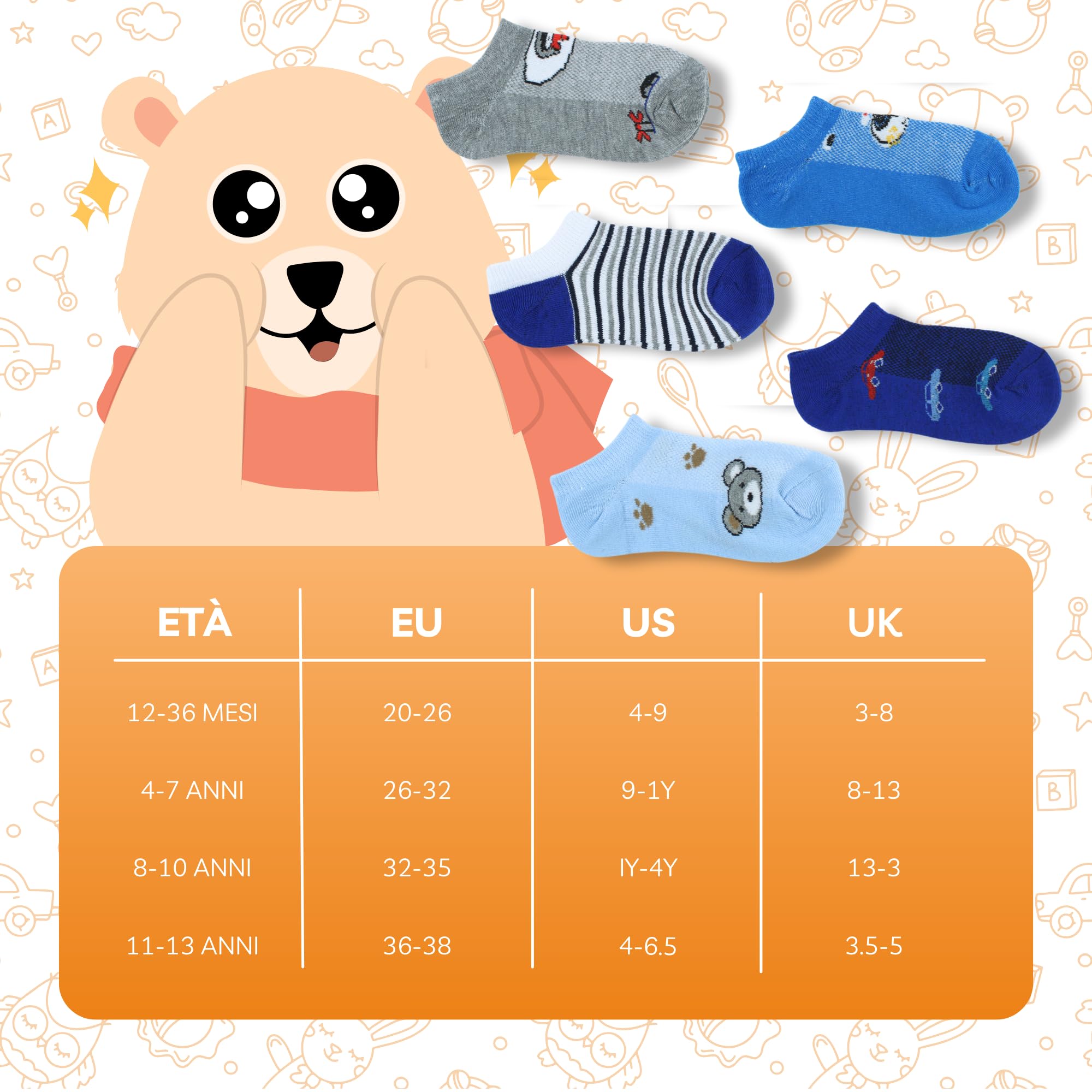 12 Paia Calzini Corti bambini Unisex | Calzini Corti Bambina | Calzini Corti Bambino | Calzini Bambina | Calzini Bambino