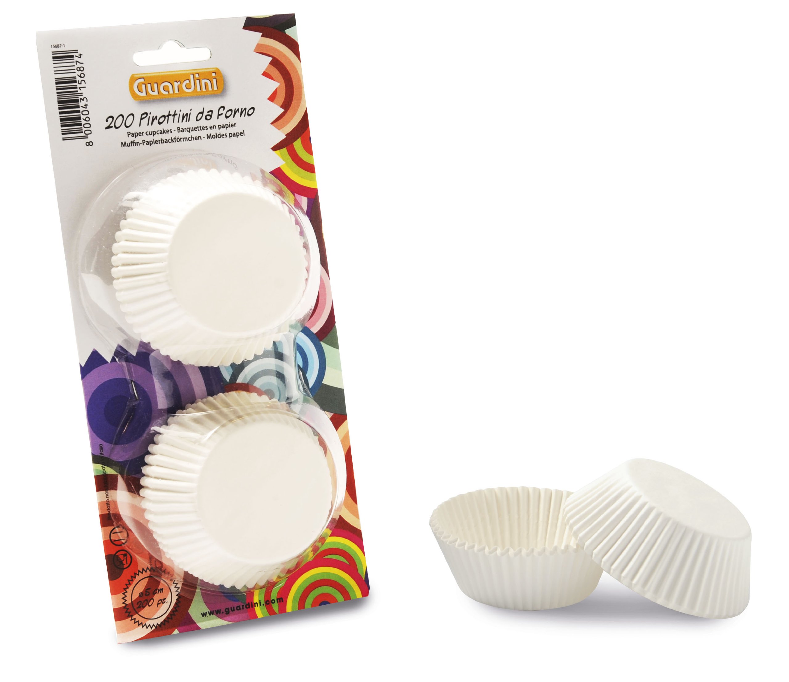 Guardini 4223015687 Muffin-Papierbackförmchen, weiß