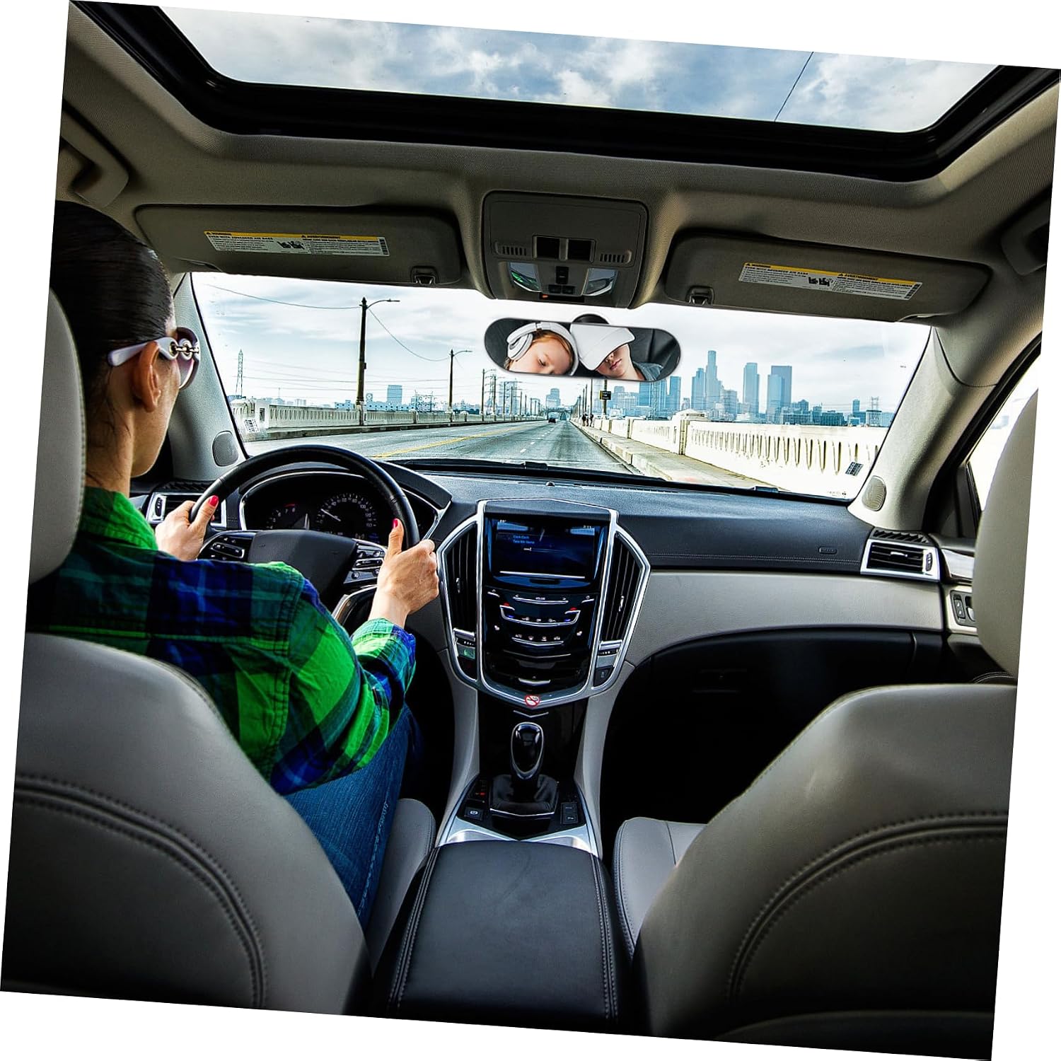 GANAZONO Suction Cup Rearview Mirror Wide Angle Interior Mirror for Cars and Trucks for Boy Girl Monitoring Easy Installation High-definition Clarity