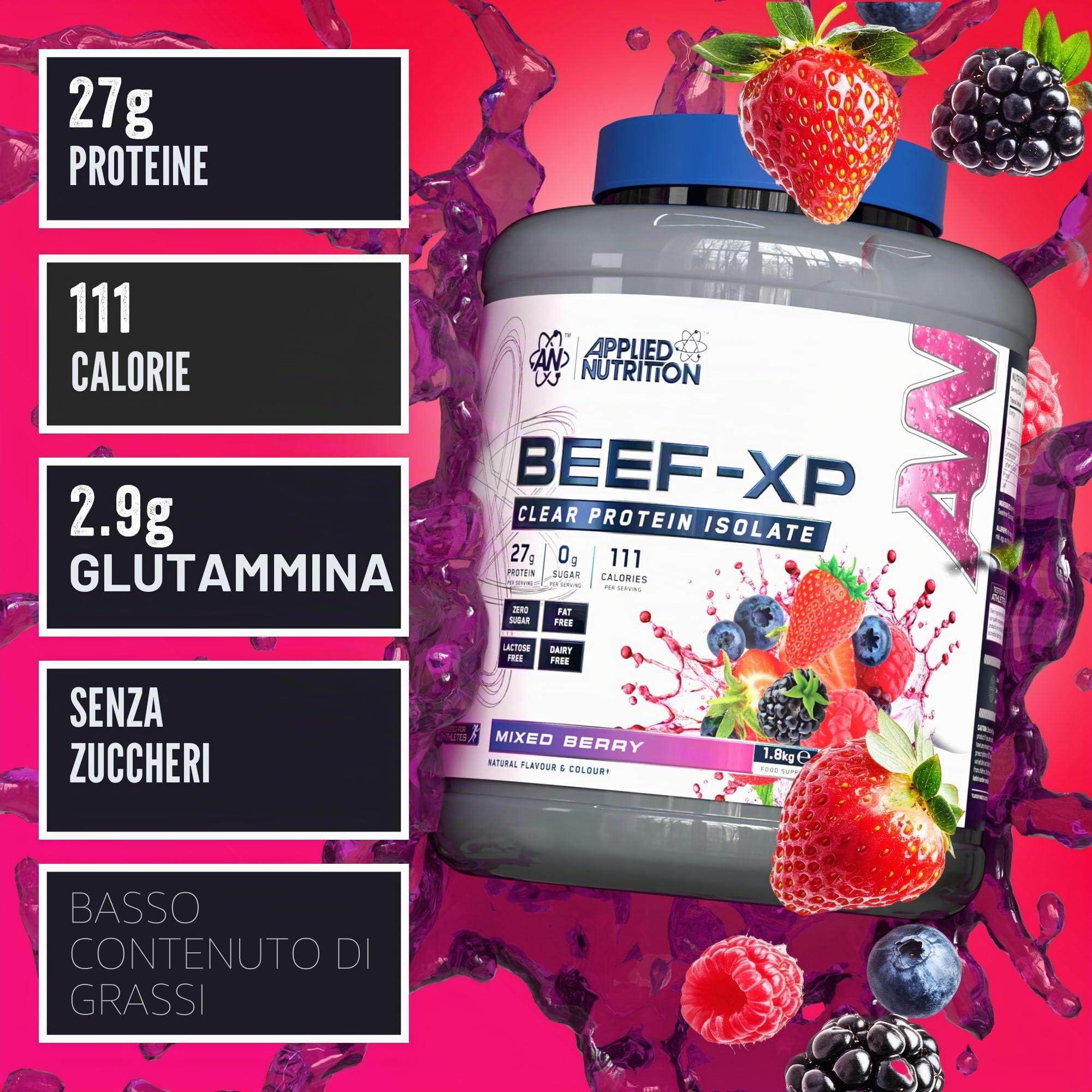 Applied Nutrition Beef-XP (1800g) Misto di frutti di bosco - Proteine - Proteine del manzo