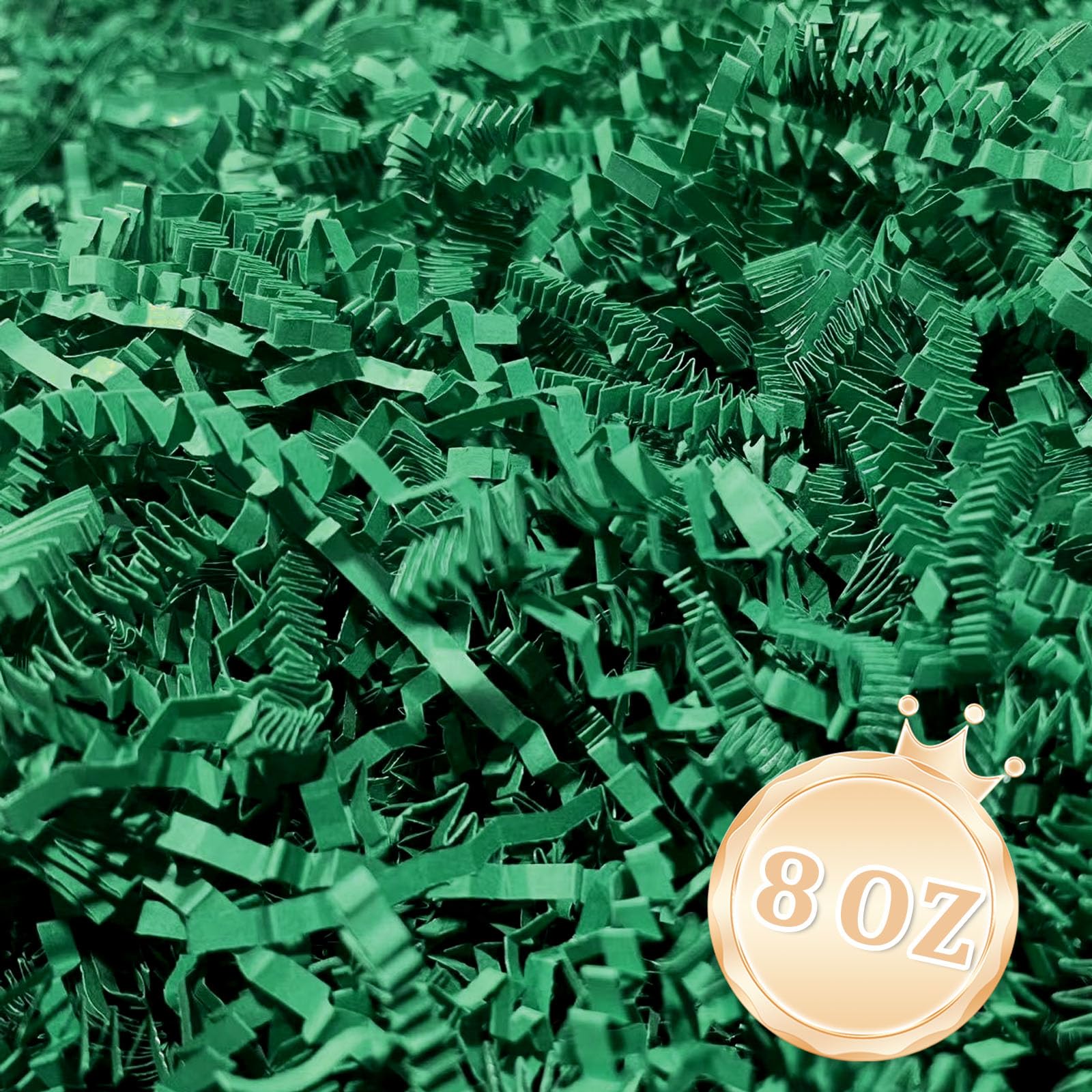 1/2LB Dark Green Crinkle Cut Paper Shred Filler Great for Gift Wrapping, Dark Green Basket Fillers, Birthday, Gift Wrapping, Anniversary, Halloween Thanksgiving Christmas Party Decor Filling Supplies