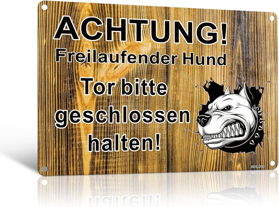 Cartello 'Attenzione Cane Libero' In Alluminio - 25x10 Cm Con Adesivo E Fori - Foto 4