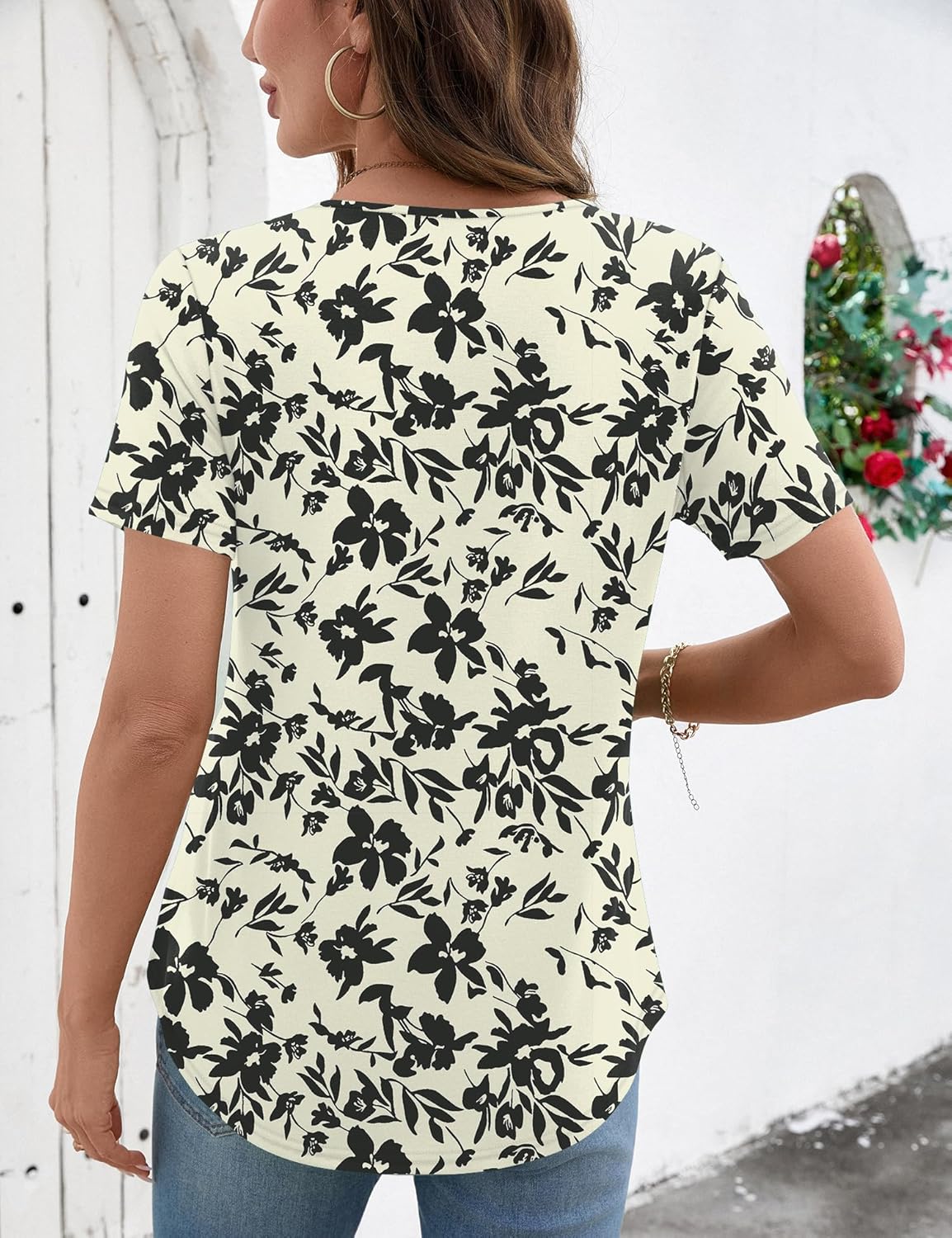 LOMON Womens Short Sleeve V Neck T Shirts Summer Tops Basic Tees Business Casual Blouses Trendy Fashion Clothes - Image 6