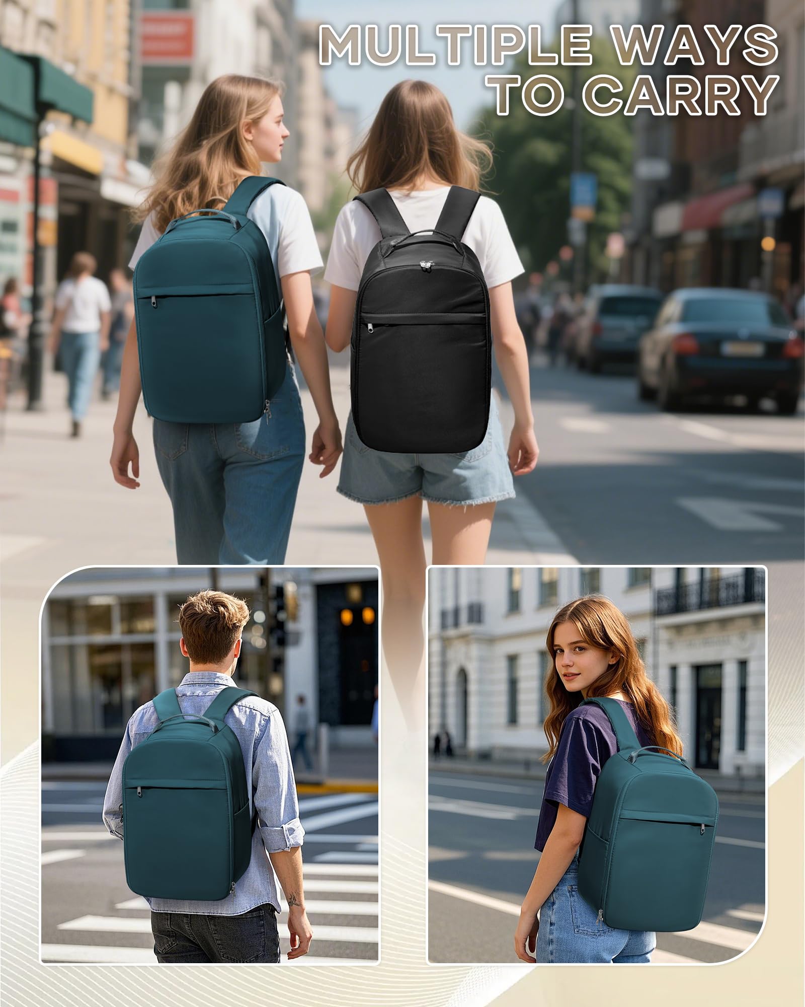 SZLX Zaino Ryanair 40x20x25 e 45x36x20 - Bagaglio a Mano Donna e Uomo, Borsa da Cabina Impermeabile per Laptop 14 Pollici, Zaino da Viaggio