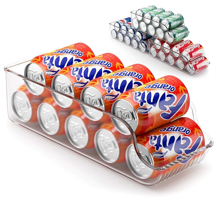 Buy Refrigerator Organizer Bins, Plastic Clear Pop Soda Can Dispenser