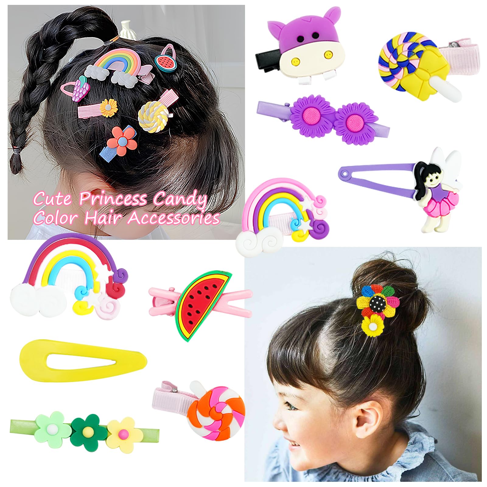 Barrageon Organizzatore di fiocchi per capelli ragazza arcobaleno, ghiande tessute a mano, fascia per fermagli per capelli, archiviazione appendiabiti da parete, camera da letto, camera da letto
