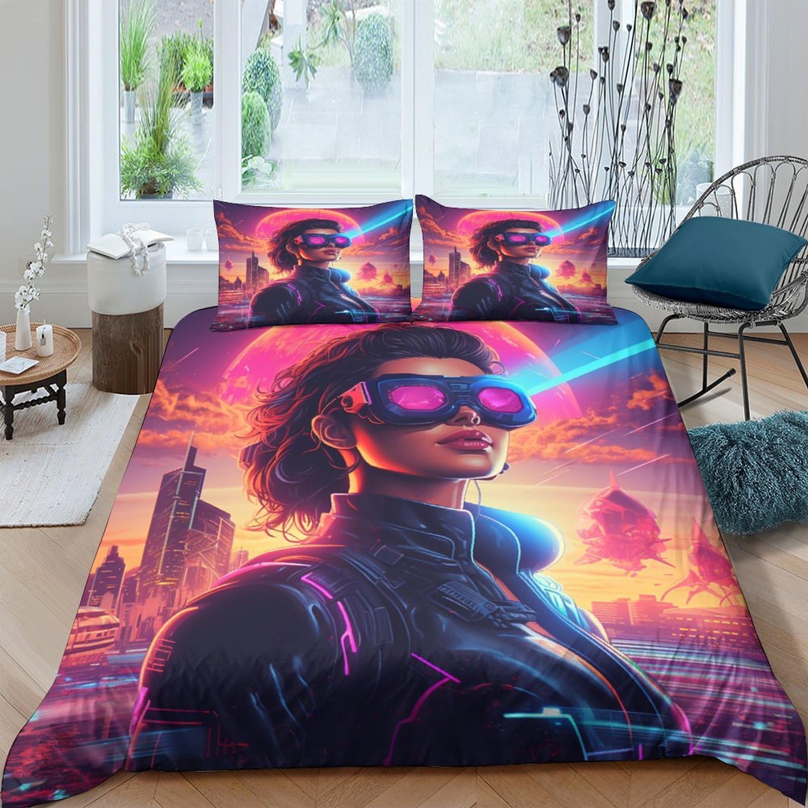 Parure de lit fille sci-fi 200x200cm, l'idée cadeau d'anniversaire idéale pour ados