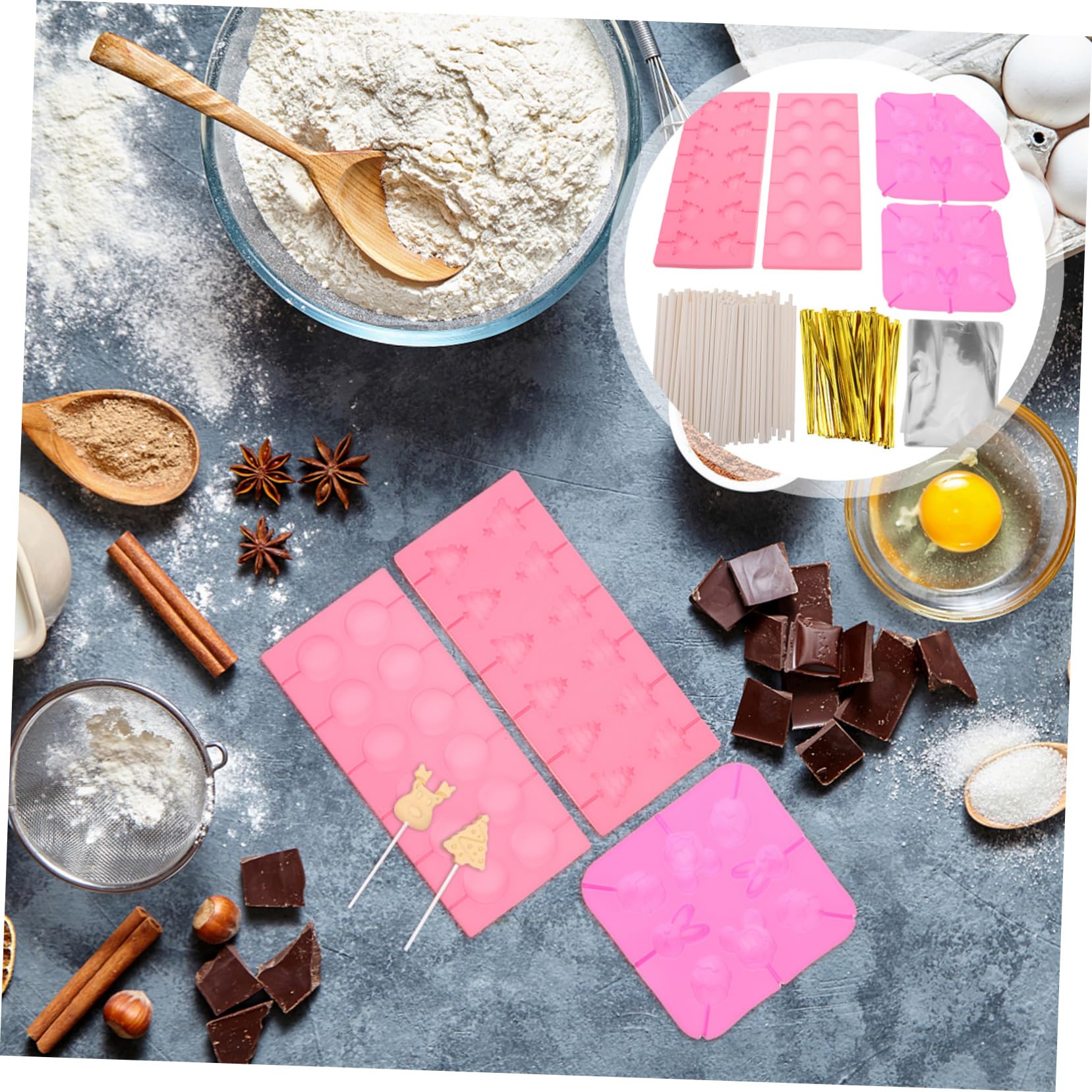 Moule à Chocolat en Silicone pour Arbre, 1 Set, Motifs Variés