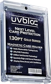 UVBLOC One Touch Card Holder 130pt Magnetic Baseball Jersey Patch Pro Protectors Sleeves Cases for Trading Football Sports Cards